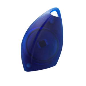 Porte-clés RFID bleu design.